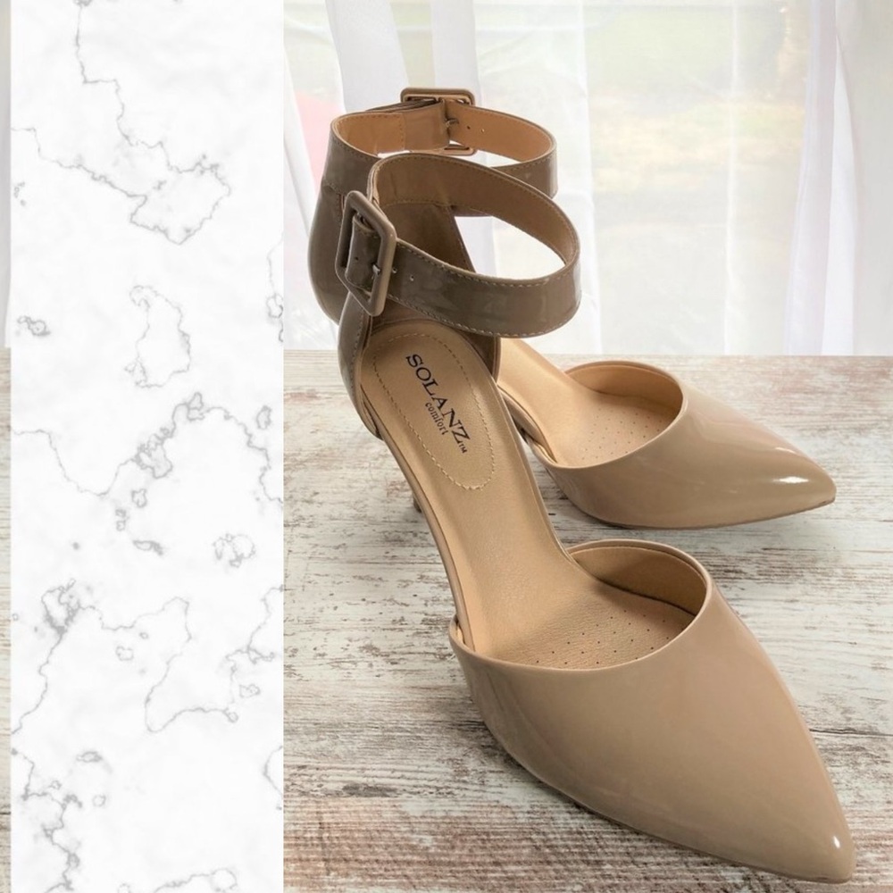 Solanz Arthur Ankle Strap Pumps Size 8.5M NIB